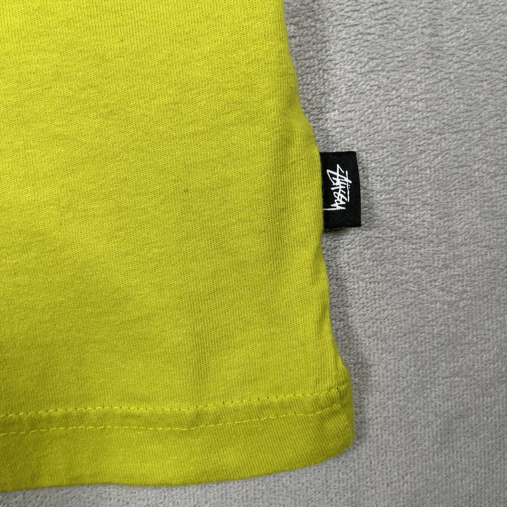 Y2K Stussy Long Sleeve Tee Neon Green/Yellow Men's Size M Skate Casual Vintage - Picture 2 of 8